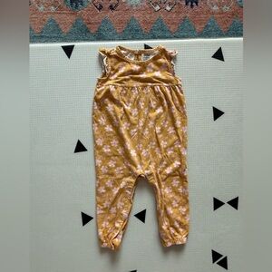 Carters|Baby girl,toddler mustard yellow Floral sleeveless jumpsuit,boxy•••24M
